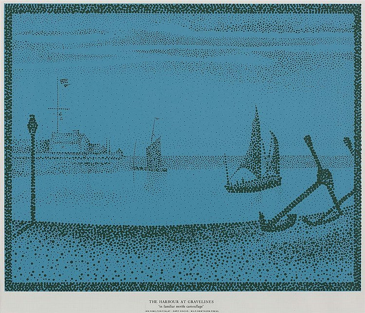 Ian Hamilton Finlay – The Harbour at Gravelines – in familiar mottle camouflage, 1978